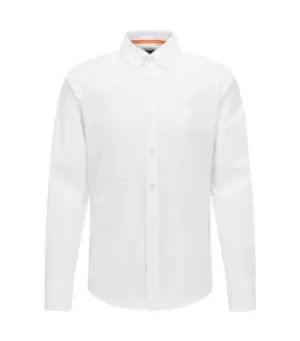 Hugo Boss Orange Mabsoot Long-sleeved Button Shirt In White - Size M