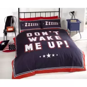 Don't Wake Me Up Navy Duvet Set - Double