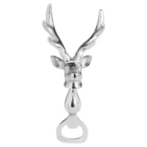 Silver Nickel Stag Head Detail Bottle Opener