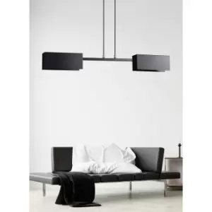 Tolos Black Bar Pendant Ceiling Light 2x E27