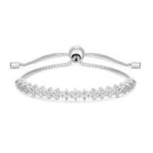 Simply Silver Sterling Silver 925 Cubic Zirconia Toggle Bracelet