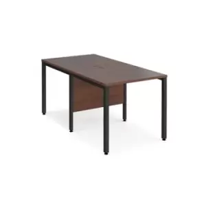 Office Desk 2 Person Rectangular Desk 800mm Walnut Tops With Black Frames Maestro 25