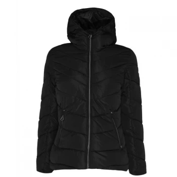 Dare2B Swarovski Embellished Reputable Insulated Quilted Hooded Jacket - Black