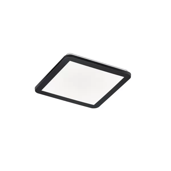 Camillus Modern 30cm Square Bathroom Ceiling Light Black Matt 3000K IP44