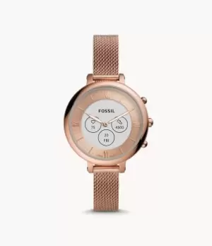 Fossil Women Hybrid Smartwatch HR Monroe Rose Gold-Tone Stainless Steel