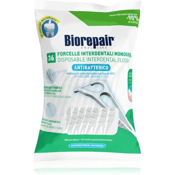 Biorepair Oral Care Anti Bacterial Disposable Interdental Floss 36Pcs