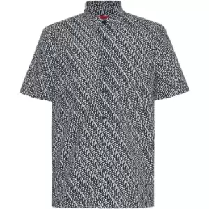 Hugo Ebor Patterned Shirt Mens - White