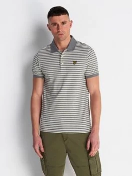 Lyle & Scott Stripe Polo Shirt - Cream Size M Men