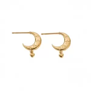 Gold Love By The Moon Huggie Hoop Earrings GEH3395