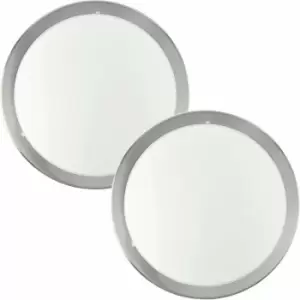 Loops - 2 pack Wall Flush Ceiling Light Satin Nickel White Clear Satin Glass E27 1x60W