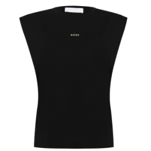 Boss Sleeveless Gold Logo Tank Top - Black