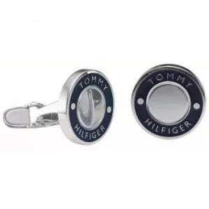 Mens Tommy Hilfiger Stainless Steel Coin Cufflinks