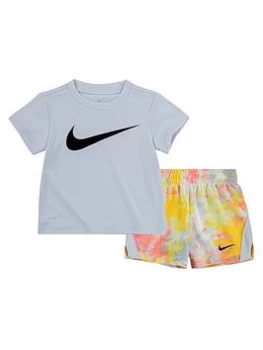 Boys, Nike Younger Boy Rtlp Printed Short Sleeved T-Shirt & Short Set, Grey, Size 12 Months