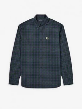 Fred Perry Winter Tartan Shirt, Blue, Size S, Men