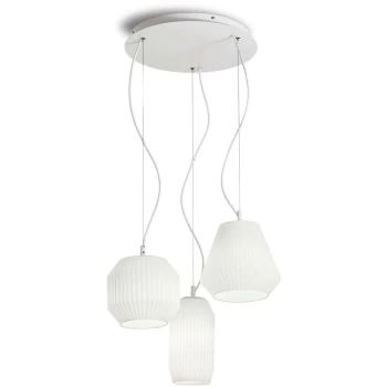 Ideal Lux Lighting - Ideal Lux Origami - 3 Light Cluster Ceiling Pendant White