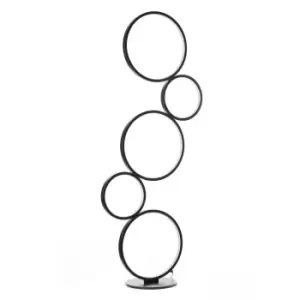 Rings LED Integrated Floor Lamp Black