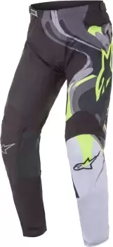 Alpinestars Racer Flagship Motocross Pants, black-white-yellow, Size 34, black-white-yellow, Size 34