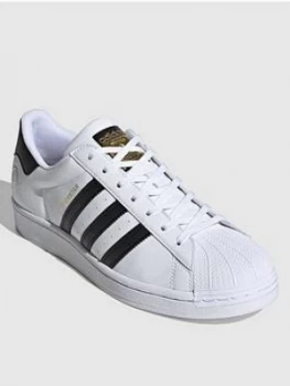 adidas Originals Superstar Vegan, White/Black, Size 7, Women