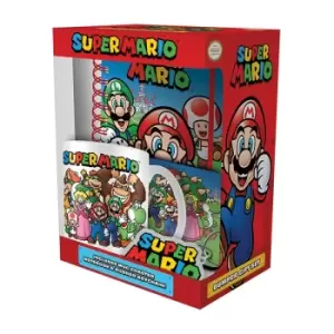 Super Mario Evergreen Notebook Mug, Coaster and Keychain Set