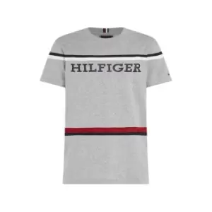 TOMMY HILFIGER Global Stripe Monotype Tee - Grey