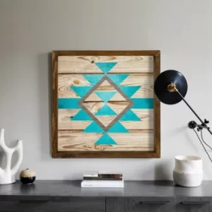 TAH004 Brown Blue Decorative Framed MDF Painting