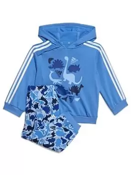 Boys, adidas Infant Dino Print Hoodie & Jogger Set - Blue Size 6-9 Months