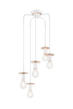 Angelina Cluster Pendant Ceiling Light White , 5x E27