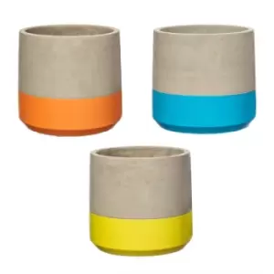 Large Colour Block Cement Planter (One Random Supplied)