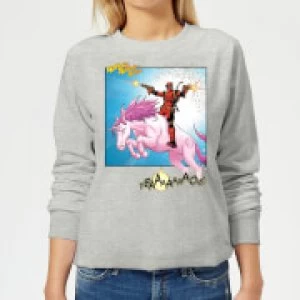 Marvel Deadpool Unicorn Battle Womens Sweatshirt - Grey - XXL