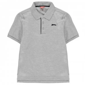 Slazenger Plain Polo Shirt Junior Boys - Grey Marl