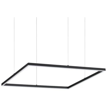 Ideal Lux Lighting - Ideal Lux Decorative Square Integrated Pendant Light Black, 3000K, 41W