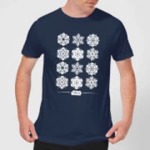 Star Wars Snowflake Mens Christmas T-Shirt - Navy - S