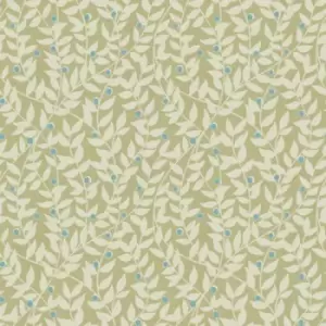 Gold Ola Green Organic Mica Effect Smooth Wallpaper