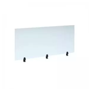 Straight high desktop acrylic screen with Black brackets 1600mm x