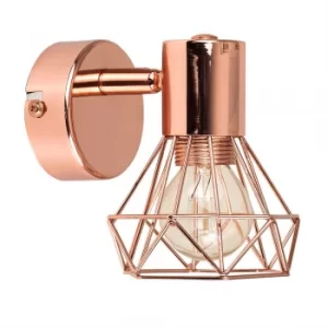 Angus Industrial Wall Light in a Copper Finish