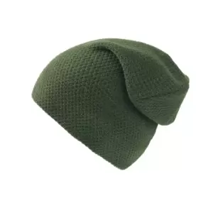 Atlantis Snobby Waffle Knit Beanie (One Size) (Olive)