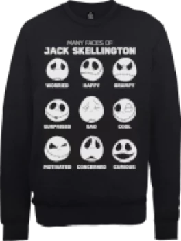 Disney The Nightmare Before Christmas Jack Pumpkin Faces Black Sweatshirt - M - Black