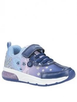 Geox Girls Frozen Spaceclub Trainer, Blue, Size 8.5 Younger