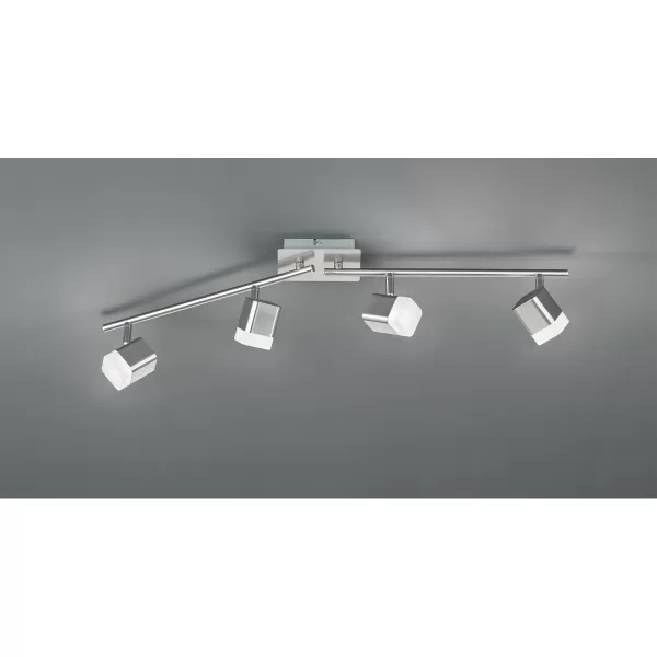 Roubaix Modern 4 Light Ceiling Spotlight Bar Nickel Matt 3000K