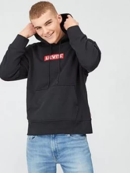 Levis Boxtab Logo Relaxed Graphic Overhead Hoodie - Black