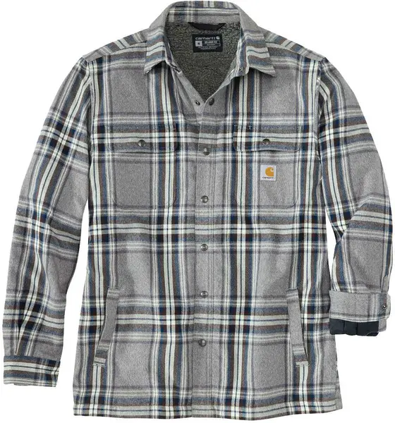 Carhartt Flannel Sherpa Lined Shirt, grey, Size M