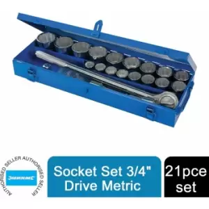 Silverline - Socket Set 3/4' Drive Metric 21pce 633663