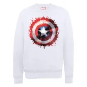 Marvel Avengers Assemble Captain America Art Shield Sweatshirt - White - S