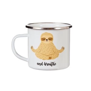 Sass & Belle Yoga Sloth Enamel Mug