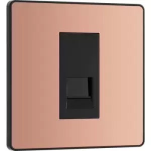 BG Evolve Polished (Black Ins) Single Secondary Telephone Socket in Copper Steel