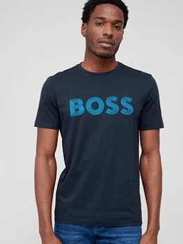 BOSS Large Logo 6 T-Shirt - Dark Blue , Dark Blue Size XL Men