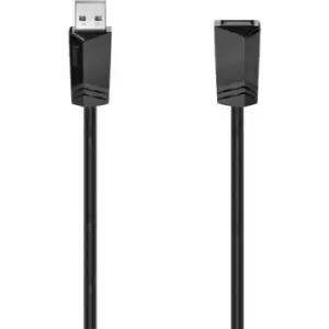 Hama USB cable USB 2.0 USB-A socket, USB-A plug 1.50 m Black 00200619