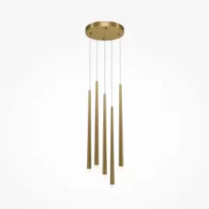 Maytoni Cascade Modern 5 Light Cluster Pendant Ceiling Light Brass Integrated LED 4000K