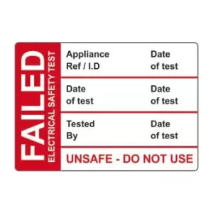 Spectrum Industrial Fail Test Label - 50 Roll Sav (50 X 35MM)