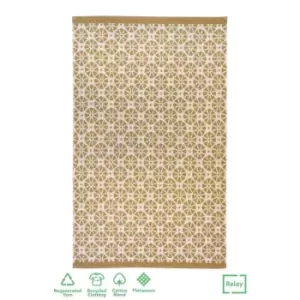 Relay Recycled Cotton Starburst Rug Mustard 160X230Cm